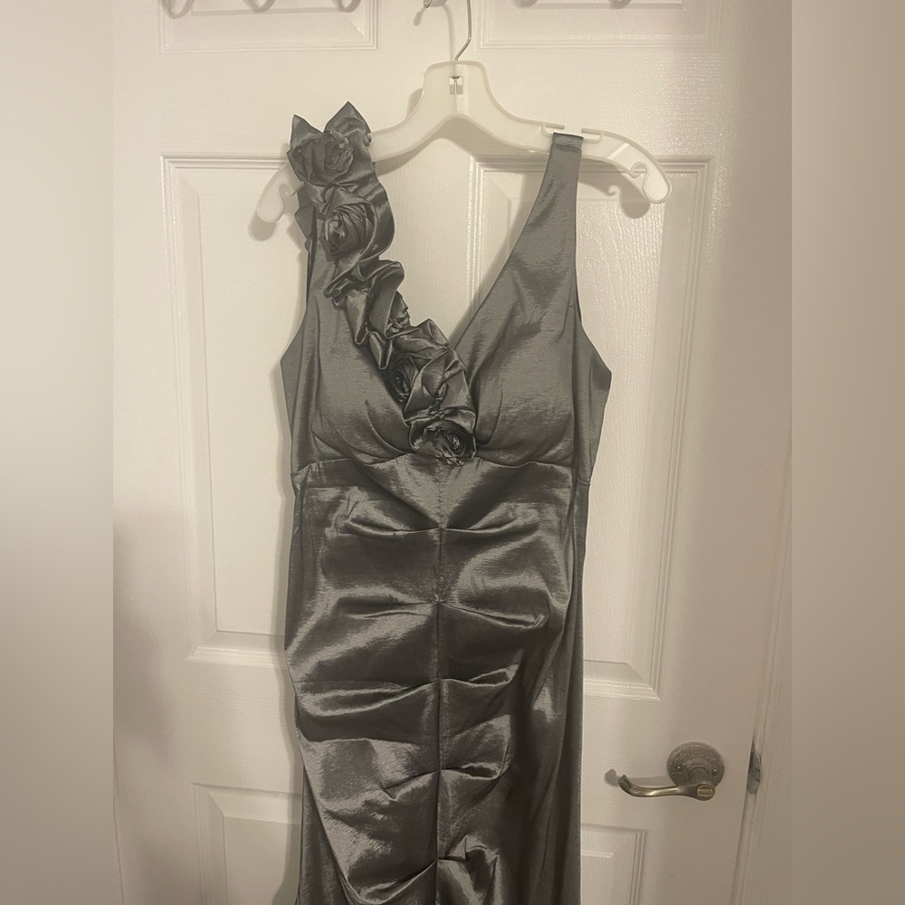 R&M Richards- Gray Gown Dress- Size 12